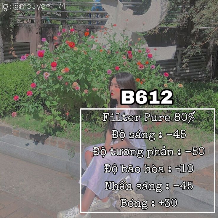 Công thức chỉnh ảnh b612 đẹp