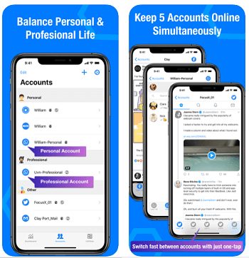 App to help login multiple accounts at the same time on iOS