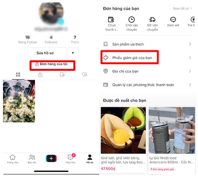 Cách lấy mã giảm giá TikTok Shop ở mục đề xuất