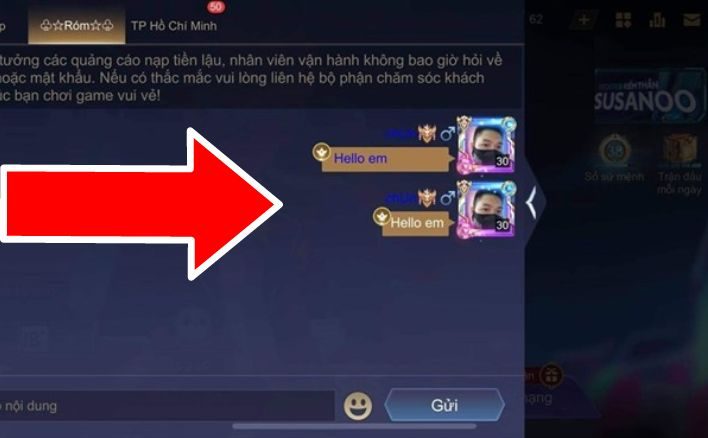 Cách đổi màu chữ trong khung chat Liên Quân