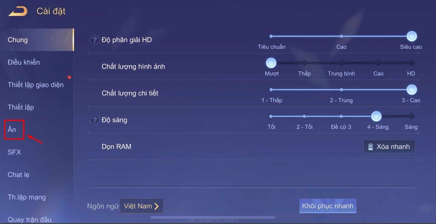 Cách ẩn lịch sử đấu liên quân mobile