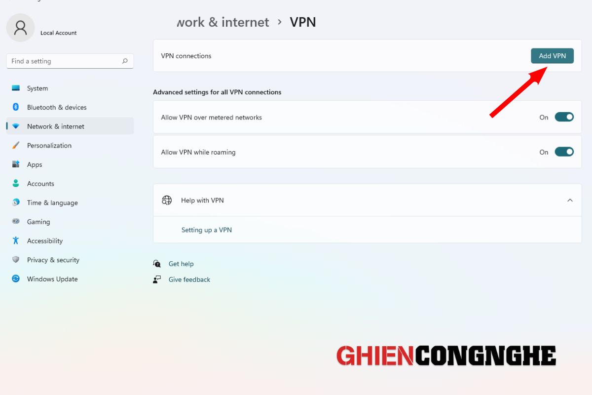 đổi VPN trên máy tính Windown