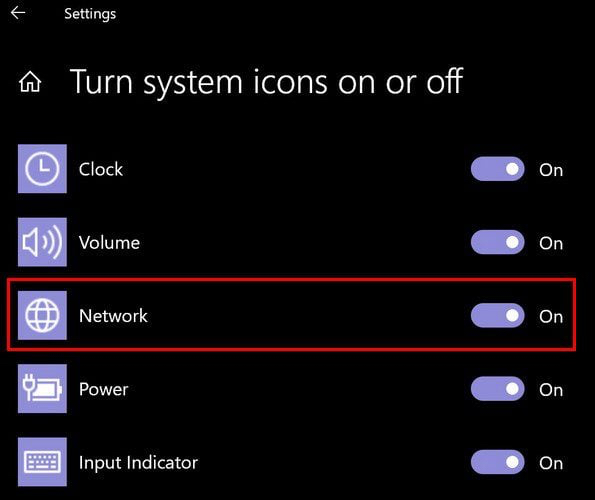 Enable WiFi icon from Settings