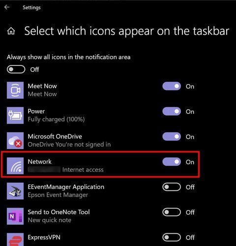 Enable WiFi icon from Settings