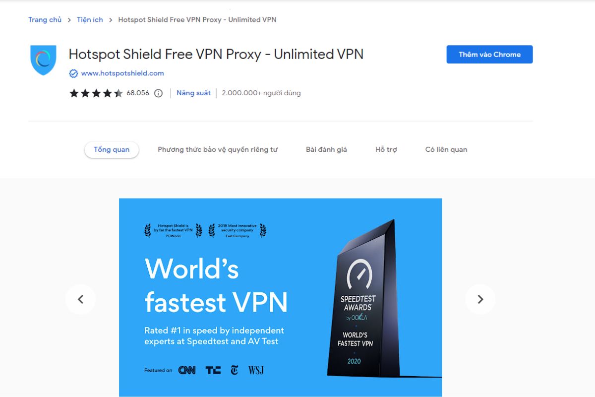 VPN không lấy phí Chrome