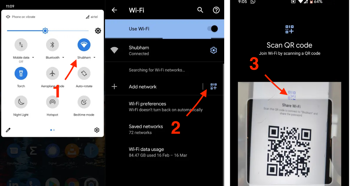Cách quét dọn mã QR WiFi bên trên Android 10 trở lên