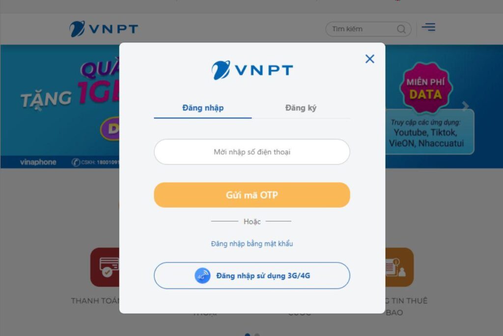 Cách cập nhật thông tin thuê bao VinaPhone qua website