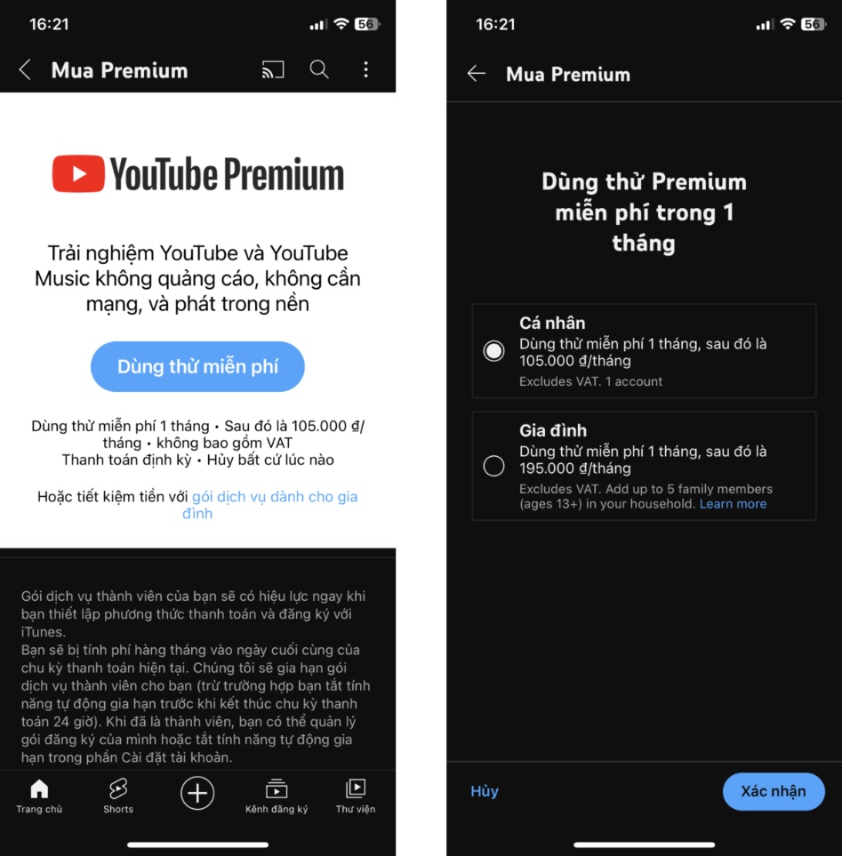 cách đăng ký youtube premium ở việt nam