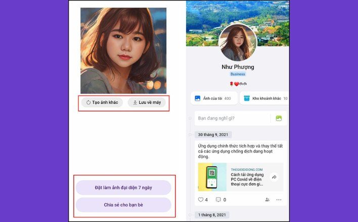 Tạo ảnh đại diện bằng Zalo AI 