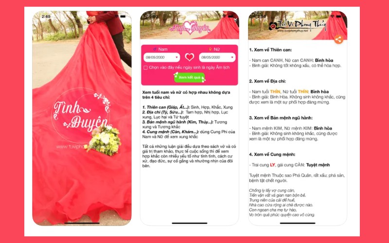 app bói tình yêu Xem Tình Duyên – Xem Tuổi Hợp