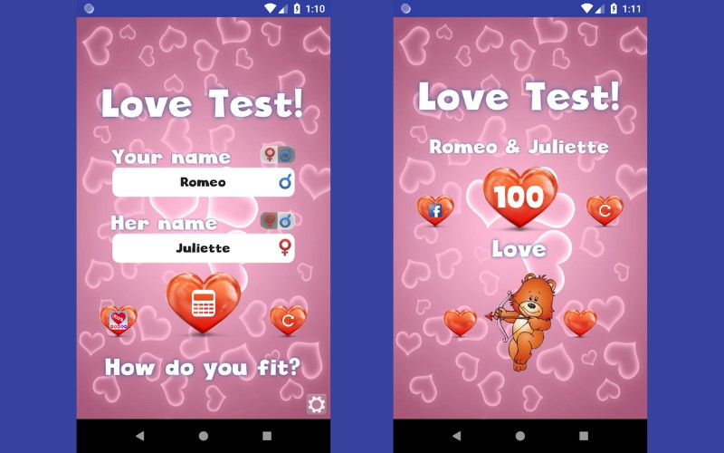ứng dụng bói tình yêu Test Love 