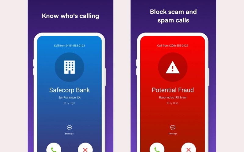 app chặn cuộc gọi ngoài danh bạ iPhone, Android Hiya Caller ID and Block