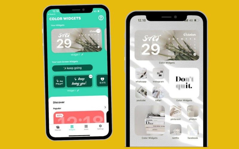 Top 12 app trang trí điện thoại đẹp nhất cho iPhone, Android app trang trí điện thoại iPhone Color Widgets