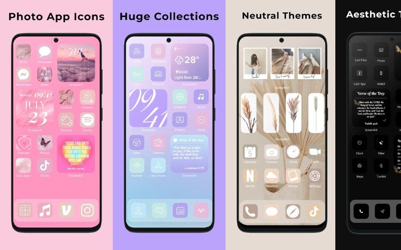 Top 12 app trang trí điện thoại đẹp nhất cho iPhone, Android app trang trí điện thoại Android, iOS ScreenKit