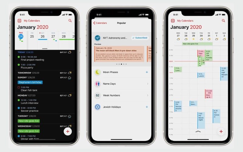 Top 12 app trang trí điện thoại đẹp nhất cho iPhone, Android app widget trang trí điện thoại đẹp Fantastical