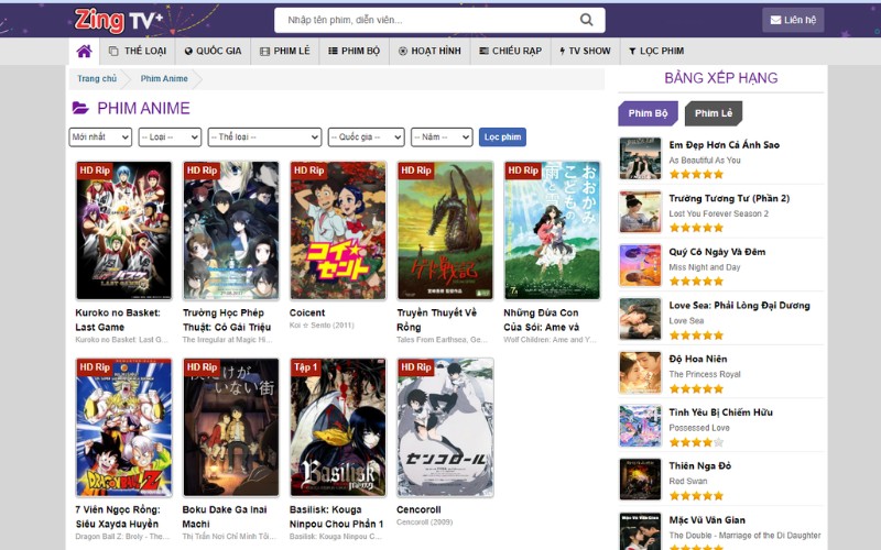 App xem anime Zing TV