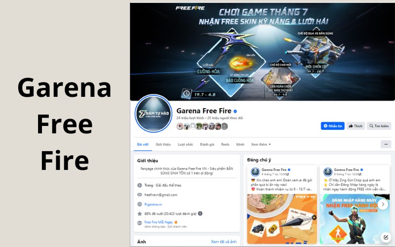 Cách lấy mã code Free Fire qua Fanpage