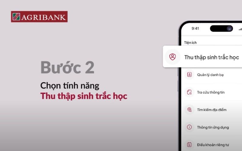 Cập nhật sinh trắc học Agribank