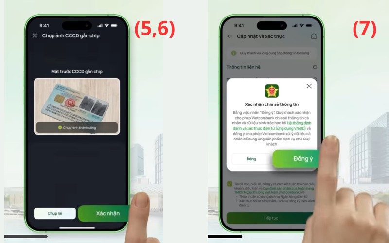 Cập nhật sinh trắc học Vietcombank