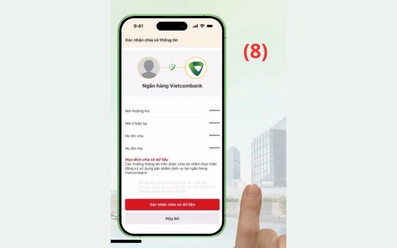 Cập nhật sinh trắc học Vietcombank