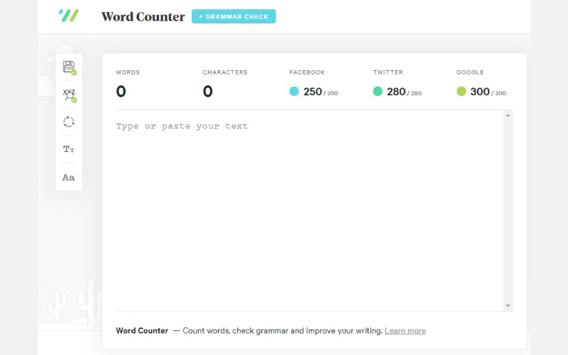 trang web đếm chữ wordcounter.io